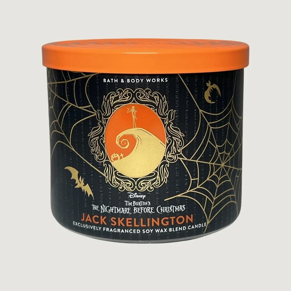 Bath & Body Works Nightmare Before Christmas Jack & Sally 3 Wick Candle Set